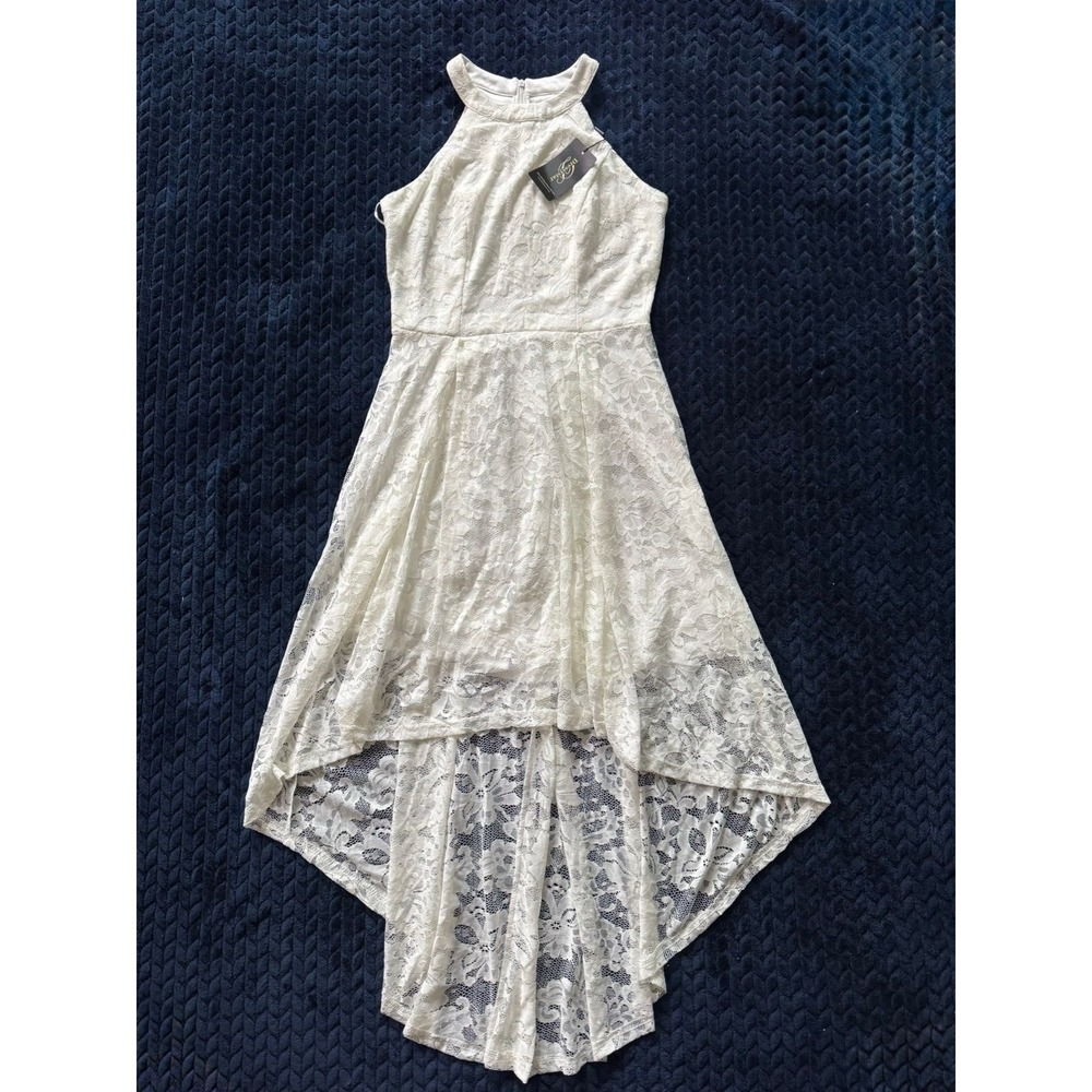 Dressystar Women's White Eyelet Lace Overlay Dress Size‎ M NWT